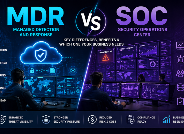 MDR vs SOC cybersecurity monitoring comparison