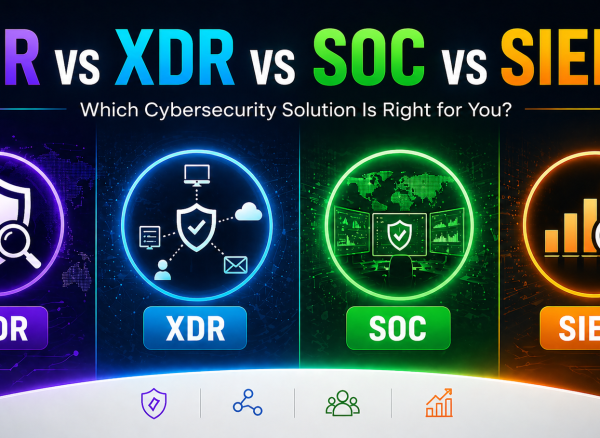MDR vs XDR vs SOC vs SIEM cybersecurity solutions comparison