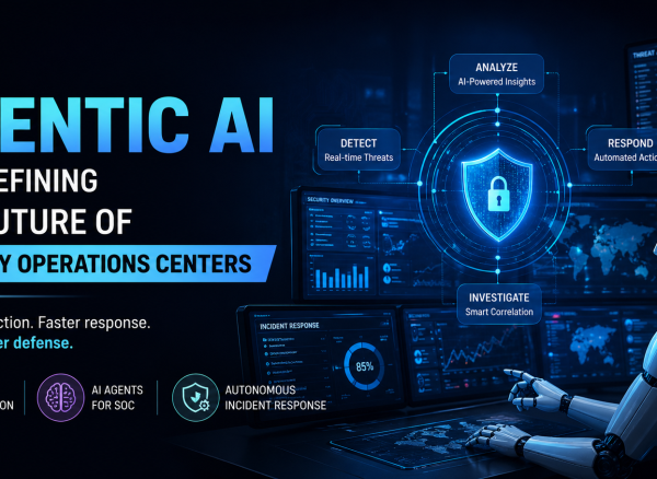 Agentic AI cybersecurity concept with AI agents for SOC improving threat detection and incident response
