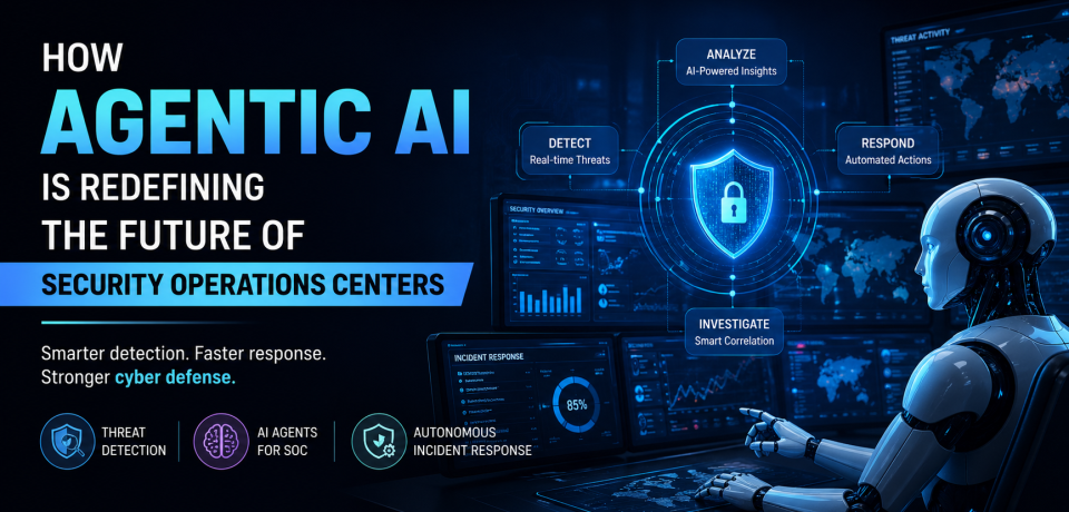 Agentic AI cybersecurity concept with AI agents for SOC improving threat detection and incident response