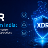 XDR Platform India: Strengthening Modern Cybersecurity Operations XDR Platform India dashboard with cybersecurity shield and digital network protection