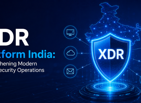 XDR Platform India dashboard with cybersecurity shield and digital network protection