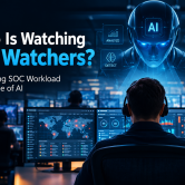 AI-powered Security Operations Center monitoring cybersecurity threats and SOC workload